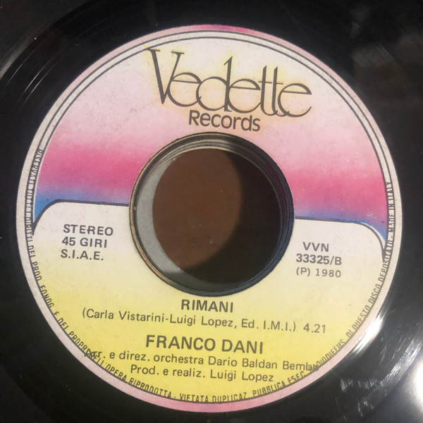 Franco Dani - Amare È | Vedette Records (VVN 33325) - 3