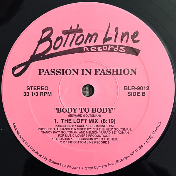 Passion In Fashion - You Make Me Wanna Make Love | Bottom Line Records (BLR-9012) - 2