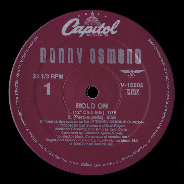 Donny Osmond - Hold On | Capitol Records (V-15505)