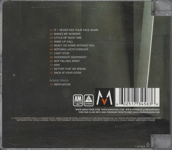 Maroon 5 - It Won't Be Soon Before Long | A&M Octone Records (0602517345836) - 2 Maroon 5 - It Won't Be Soon Before Long | A&M Octone Records (0602517345836) - 2
