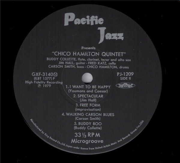 The Chico Hamilton Quintet - Chico Hamilton Quintet | Pacific Jazz (GXF 3140(M)) - 4