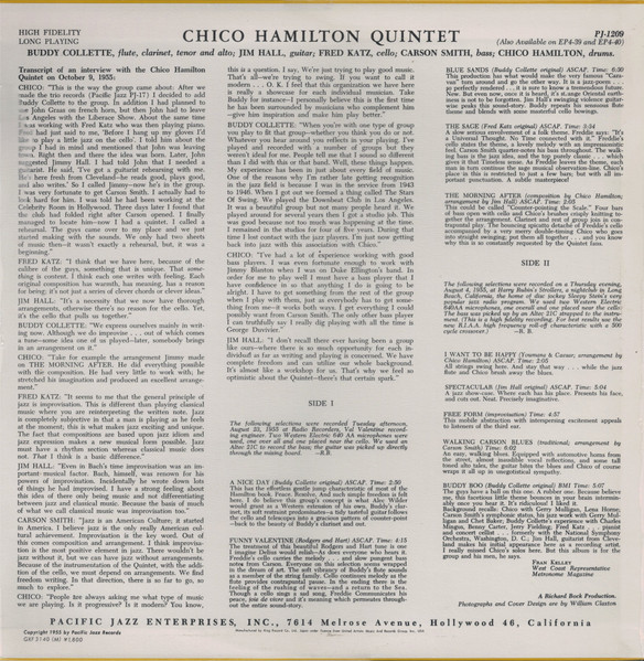 The Chico Hamilton Quintet - Chico Hamilton Quintet | Pacific Jazz (GXF 3140(M)) - 2