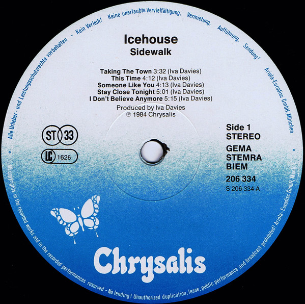 Icehouse - Sidewalk | Chrysalis (206 334) Icehouse - Sidewalk | Chrysalis (206 334)