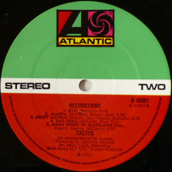 Cactus - Restrictions | Atlantic (K40307) Cactus - Restrictions | Atlantic (K40307)