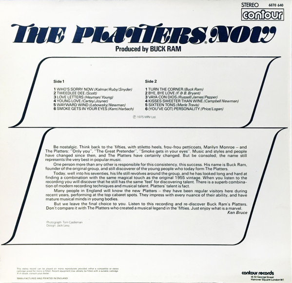 The Platters - The Platters Now | Contour (6870 640) - 2
