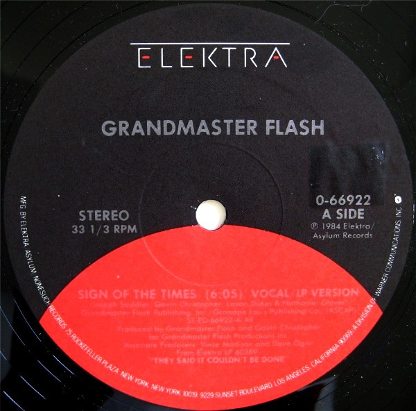 Grandmaster Flash - Sign Of The Times | Elektra (0-66922)