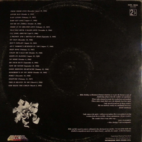 Billie Holiday - The Billie Holiday Story | Ricordi (AORL 28426) - 2