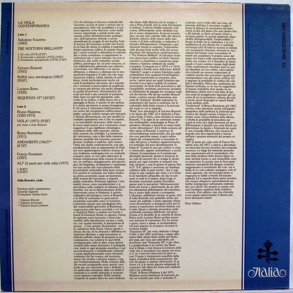 Aldo Bennici - La Viola Contemporanea | Italia (ITL 70038) - 2