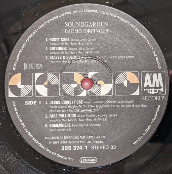 Soundgarden - Badmotorfinger | A&M Records (395 374-1) - 3