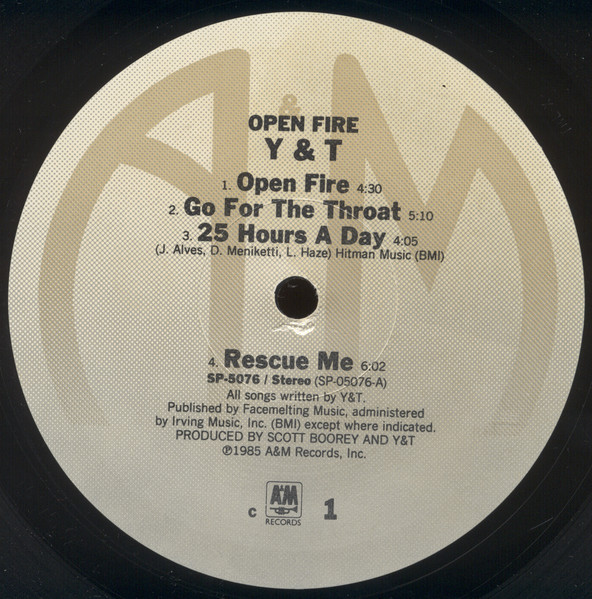 Y & T - Open Fire | A&M Records (SP-5076) - 3 Y & T - Open Fire | A&M Records (SP-5076) - 3