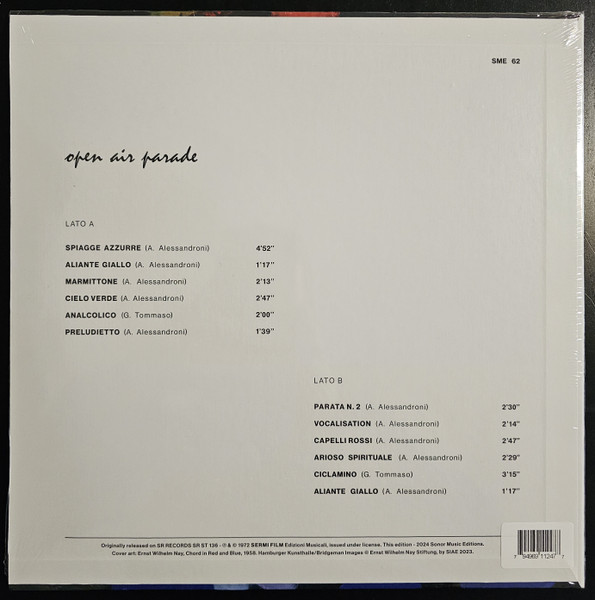 Alessandro Alessandroni - Open Air Parade | Sonor Music Editions (SME 62) - 3