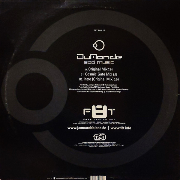 DuMonde - God Music | Fate Recordings (F8T 003-12) - 2