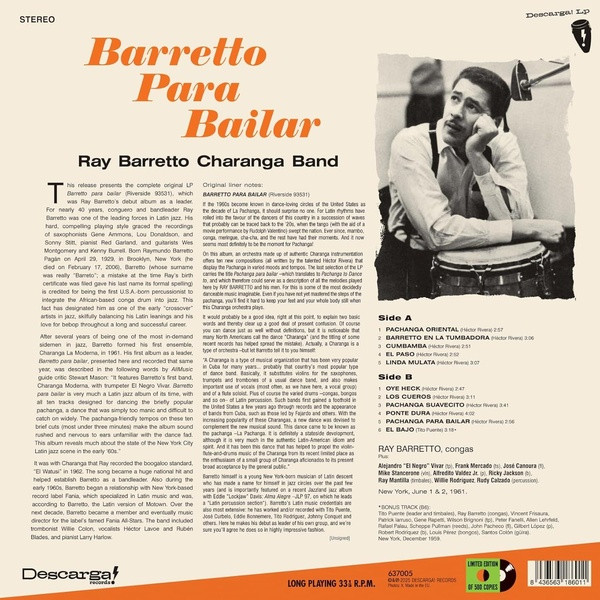 Ray Barretto Charanga Band - Barretto Para Bailar | Descarga! (637005) - 2 Ray Barretto Charanga Band - Barretto Para Bailar | Descarga! (637005) - 2
