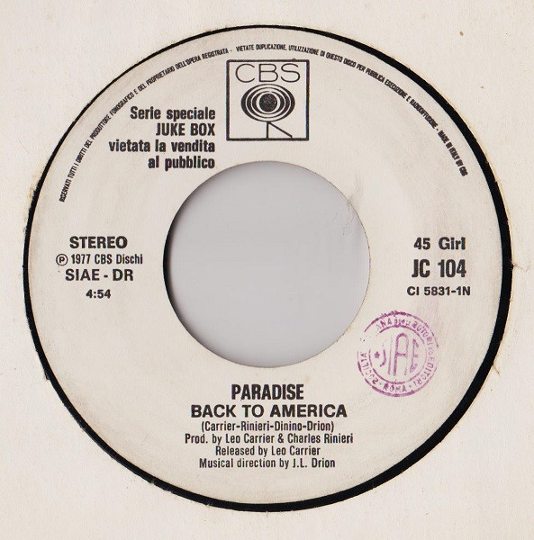 Ram Jam / Paradise - Black Betty / Back To America | Epic (JC 104) - 2 Ram Jam / Paradise - Black Betty / Back To America | Epic (JC 104) - 2