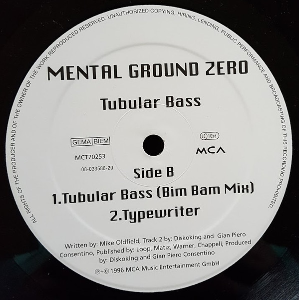 Mental Ground Zero - Tubular Bass | MCA Records (MCT 70253) - 2