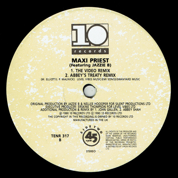 Maxi Priest Featuring Jazzie B - Peace Throughout The World (The Remixes) | 10 Records (TENR 317) - 3 Maxi Priest Featuring Jazzie B - Peace Throughout The World (The Remixes) | 10 Records (TENR 317) - 3