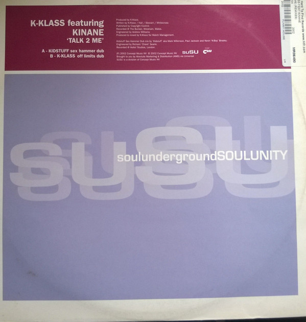 K-Klass  &  Kinane - Talk To Me | suSU (12SUSU5X) - main