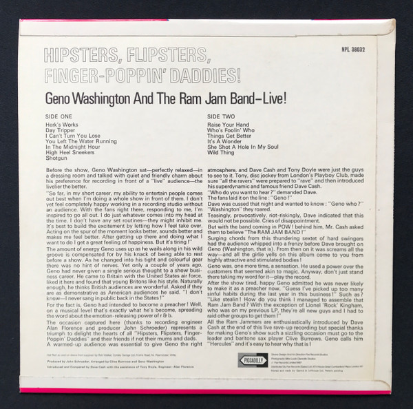 Geno Washington & The Ram Jam Band - Hipsters, Flipsters, Finger-Poppin' Daddies! | Piccadilly (NPL 38032) - 3