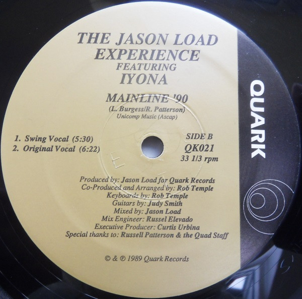 Jason Load Featuring Iyona - Mainline '90 | Quark (QK021) Jason Load Featuring Iyona - Mainline '90 | Quark (QK021)