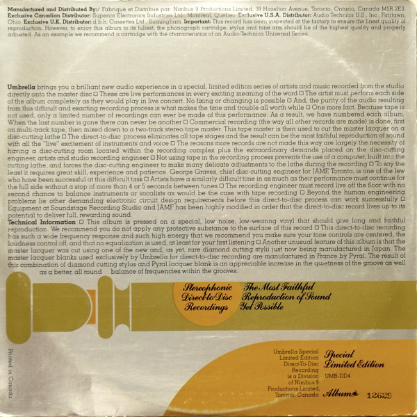 Rob McConnell And The Boss Brass - Big Band Jazz | Umbrella (UMB-DD4) Rob McConnell And The Boss Brass - Big Band Jazz | Umbrella (UMB-DD4)