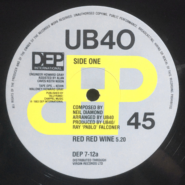 UB40 - Red Red Wine | DEP International (DEP 7-12)