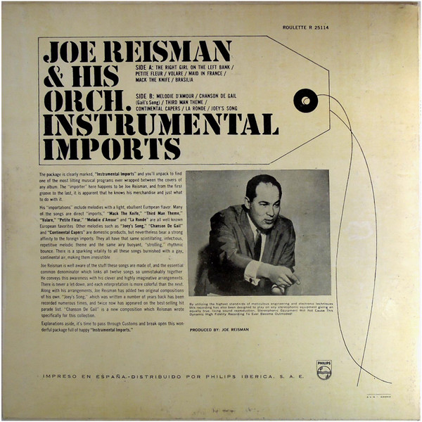 Joe Reisman And His Orchestra - Instrumental Imports | Roulette (R-25114) - 2