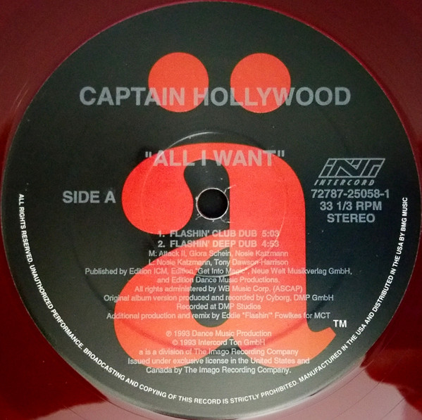 Captain Hollywood Project - All I Want | ä (72787-25058-1)