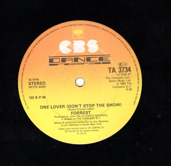 Forrest - One Lover (Don't Stop The Show) (Extended Version) | CBS (TA 3734)