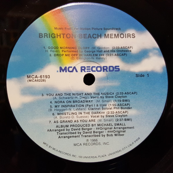 Michael Small - Brighton Beach Memoirs | MCA Records (MCA-6193) - 3 Michael Small - Brighton Beach Memoirs | MCA Records (MCA-6193) - 3