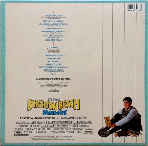 Michael Small - Brighton Beach Memoirs | MCA Records (MCA-6193) - 2 Michael Small - Brighton Beach Memoirs | MCA Records (MCA-6193) - 2