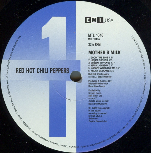 Red Hot Chili Peppers - Mothers Milk | EMI USA (MTL 1046) - 3 Red Hot Chili Peppers - Mothers Milk | EMI USA (MTL 1046) - 3