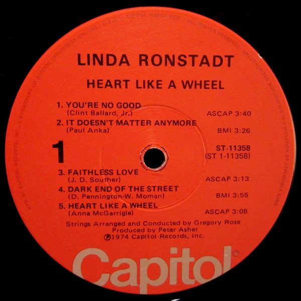 Linda Ronstadt - Heart Like A Wheel | Capitol Records (ST-11358) - 3