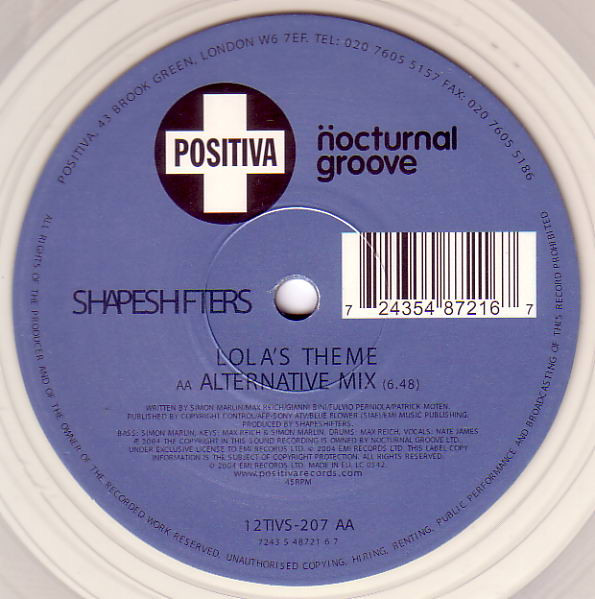 Shapeshifters - Lola's Theme | Positiva (12TIVS-207) - 3