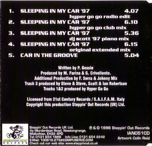 A Kay BJ - Sleeping In My Car '97 | Steppin' Out Records (IAN051CD) - 2