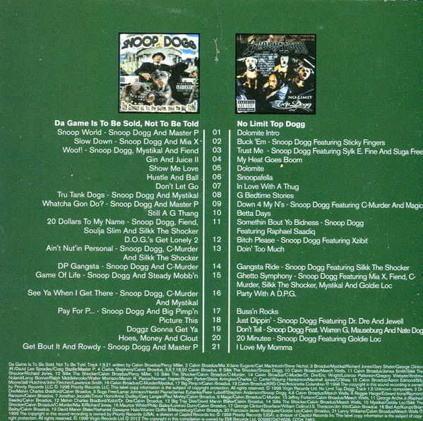 Snoop Dogg - Da Game Is To Be Sold, Not To Be Told / No Limit Top Dogg | EMI (EMI 7047462) - 4