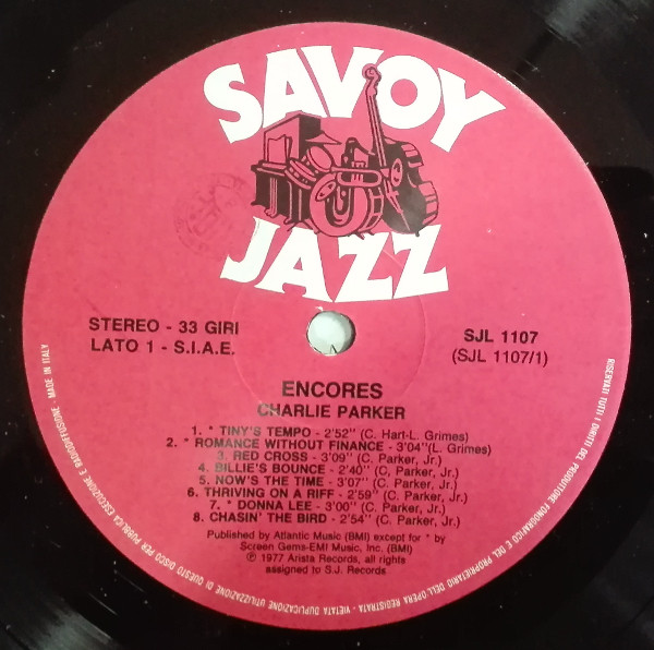 Charlie Parker - Encores | Savoy Records (SJL 1107) - 3