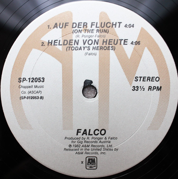 Falco - Der Kommissar | A&M Records (SP-12053) - 2
