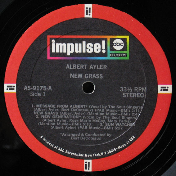 Albert Ayler - New Grass | Impulse! (AS-9175) - 3