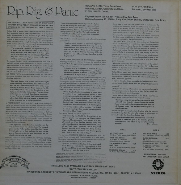 The Roland Kirk Quartet - Rip, Rig & Panic | Trip (TLP-5592) - 2