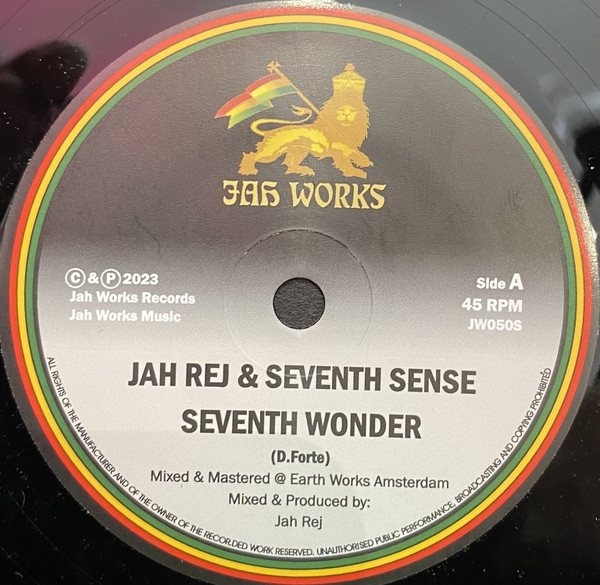 Jah Rej  &  Seventh Sense - Seventh Wonder / Wonderfull Dub | Jah Works (JW050S)