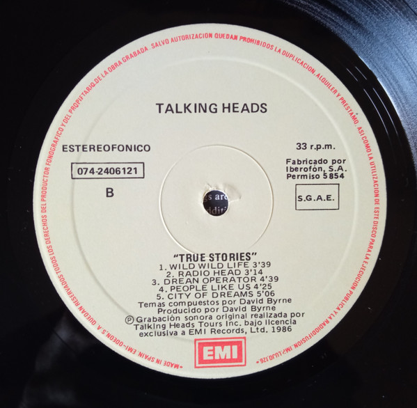 Talking Heads - True Stories | EMI (074 24 0612 1) - 4