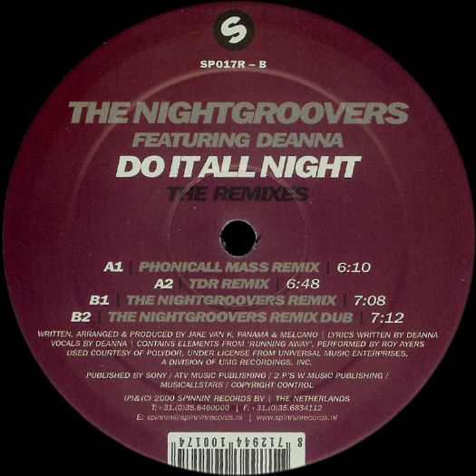 The Nightgroovers Featuring Deanna - Do It All Night (The Remixes) | Spinnin' Records (SP017R) - 3