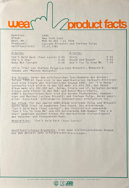 Kano - New York Cake | Mirage (MIR K 50 855) - 4