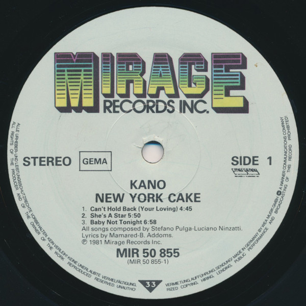 Kano - New York Cake | Mirage (MIR K 50 855) - 2