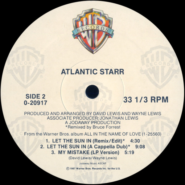 Atlantic Starr - Let The Sun In | Warner Bros. Records (0-20917) - 2
