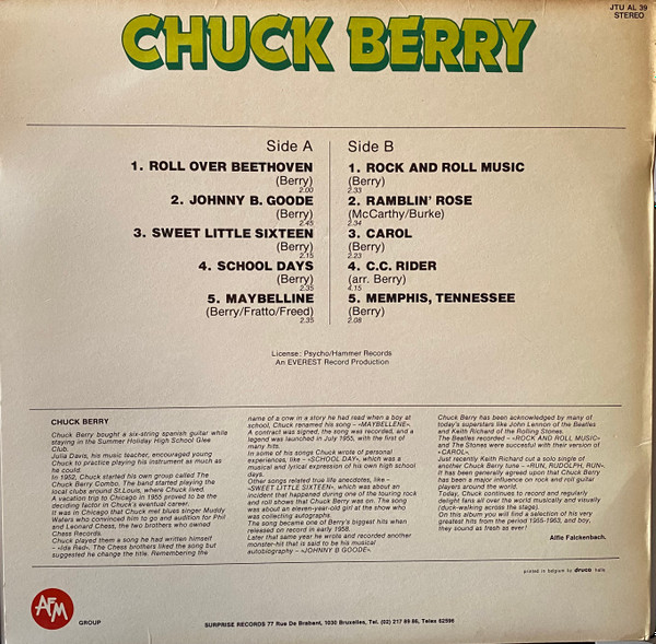 Chuck Berry - Greatest Hits | Surprise (JTU AL 39) - 2