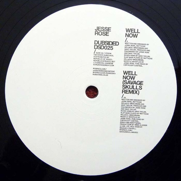 Jesse Rose - Well Now | Dubsided (DSD025) - 2