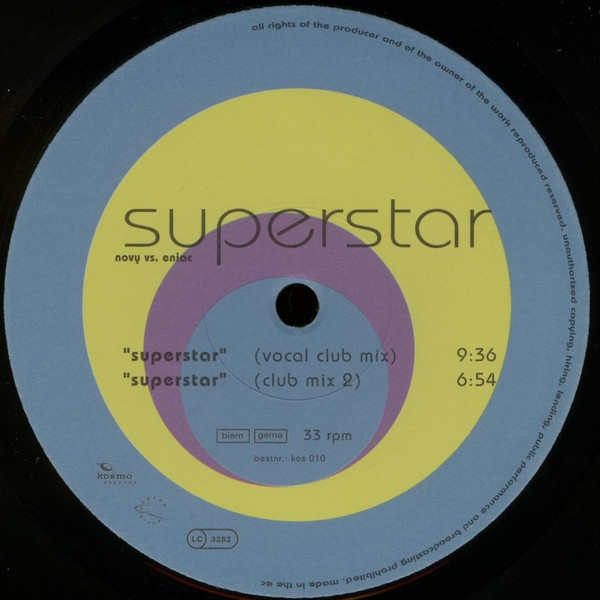 Novy Vs. Eniac - Superstar | Kosmo Records (kos 010) - 3 Novy Vs. Eniac - Superstar | Kosmo Records (kos 010) - 3