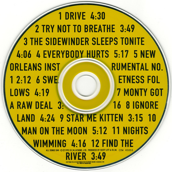 R.E.M. - Automatic For The People (CD) | Warner Bros. Records (CDW 45055) - 3 R.E.M. - Automatic For The People (CD) | Warner Bros. Records (CDW 45055) - 3
