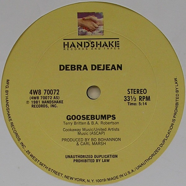 Debra Dejean - Goosebumps | Handshake Records And Tapes (4W8 70072) - main Debra Dejean - Goosebumps | Handshake Records And Tapes (4W8 70072) - main